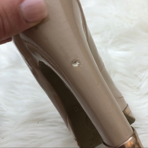 Unlisted Patent Blush Peep Toe Platform Heels - Picture 7 of 8